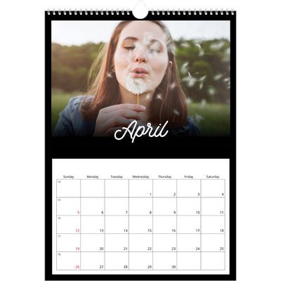 A3 photo calendars — Black minimal [April]