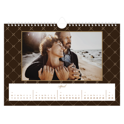 A4 Landscape Photo Calendar — Vintage monochrome [April]