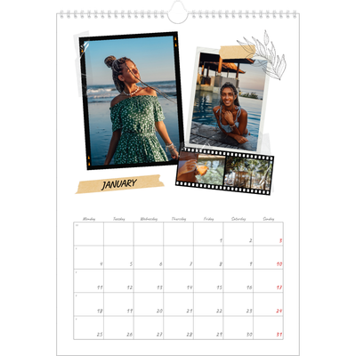 A3 photo calendars — Scrapbook flair [January]