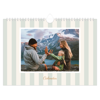A4 Landscape Photo Calendar — Script and stripes [cover]