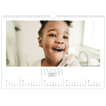 A3 Landscape Photo Calendar — Mixed typography