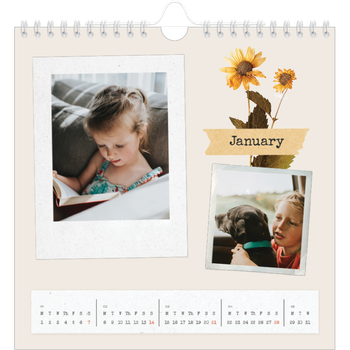 Square Photo Calendar — Vintage scrapbooking