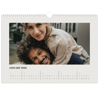 A3 Photo Calendar — Simple ivory [January]