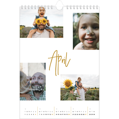 A4 Photo Calendar — Gold marker pen [April]