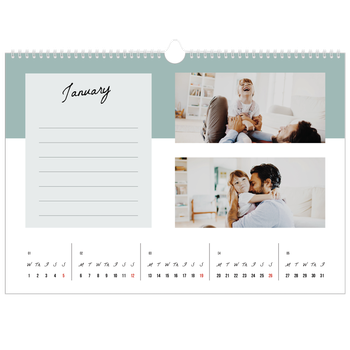 A3 Landscape Photo Calendar — List Calendar