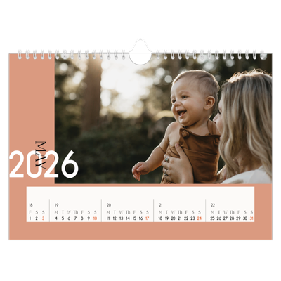 A4 Landscape Photo Calendar — Overlapping text [cover]