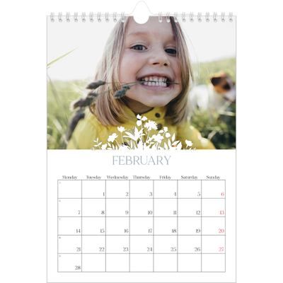 A4 Photo Calendar — Flower motif [February]