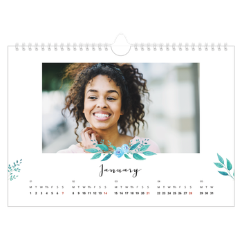 A4 Landscape Photo Calendar — Flower illustrations