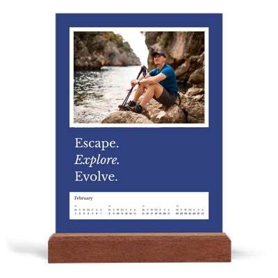 Easel Desk Calendar Portrait  — Editorial Earth [February]