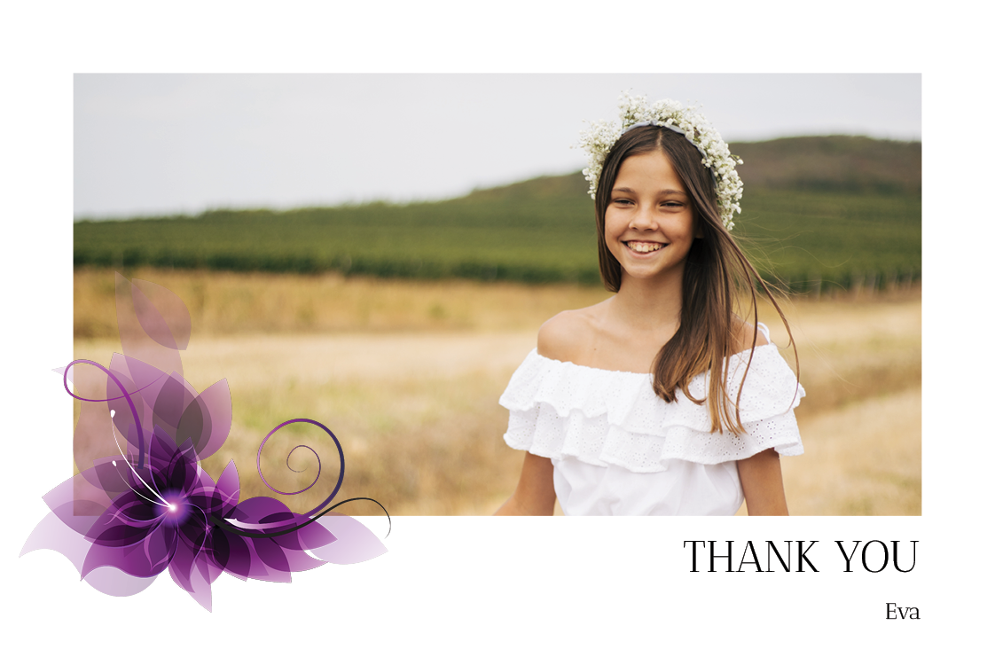 Thank you cards — Purple flower
