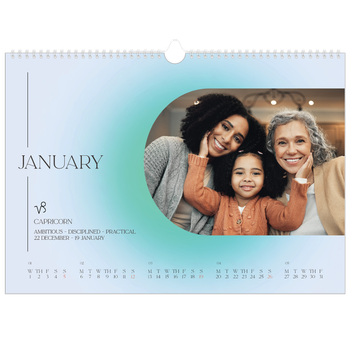A3 Landscape Photo Calendar — Astrology gradients