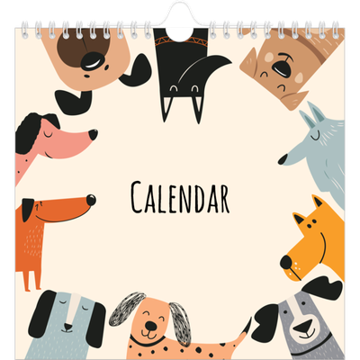 Square calendars  — Dog paws and doodles [cover]