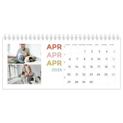 Desk calendars — Colourful type [April]
