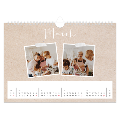 A4 Landscape Photo Calendar — Scrapbook calendar [March]