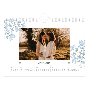 A5 Landscape Photo Calendar — Elegant floral