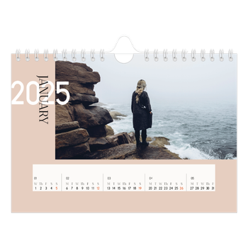 A5 Landscape Photo Calendar — Overlapping text