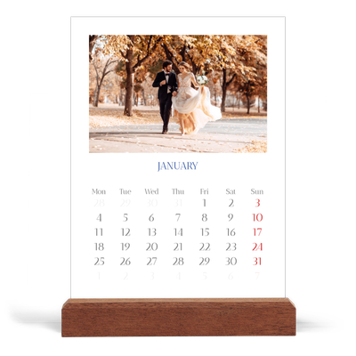 Easel Desk Calendar Portrait  — Cobalt classic [January]