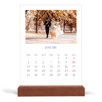 Easel Desk Calendar Portrait — Cobalt classic
