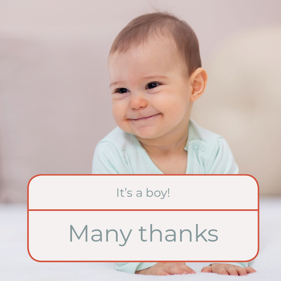 Thank you cards — Birth card