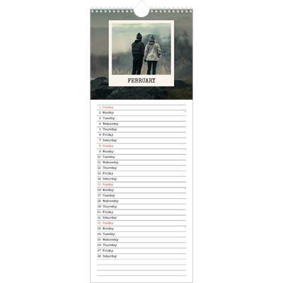 Slim Calendar  — The portrait edit [February]