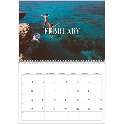 A4 Double Photo Calendar — Endless escape [February]