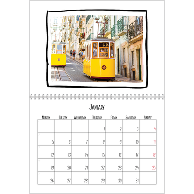A4 Double Photo Calendar — Scrapbook snapshots [January]