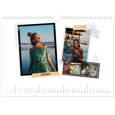 A3 Photo Calendar — Scrapbook flair [January]