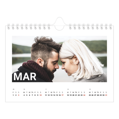 A5 Landscape Photo Calendar — Big month [March]