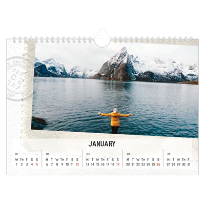 A4 Landscape Photo Calendar — Parts unknown [January]