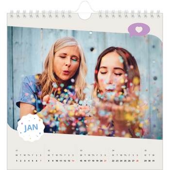 Square Photo Calendar — Iconic birthday
