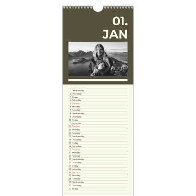 Slim Calendar  — Contemporary bold [January]