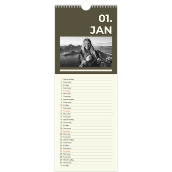 Slim Calendar (15 x 40cm) — Contemporary bold