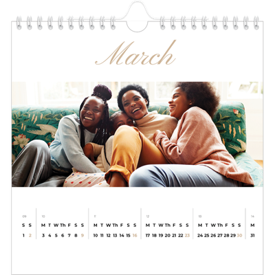 Square calendars  — Photo strip boxes [March]