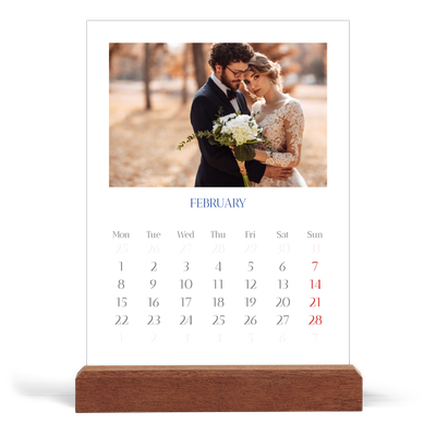 Easel Desk Calendar Portrait  — Cobalt classic [February]