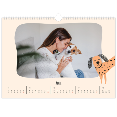 A3 Photo Calendar — Dog paws and doodles [April]