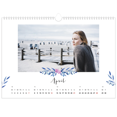 A3 Photo Calendar — Flower illustrations [April]