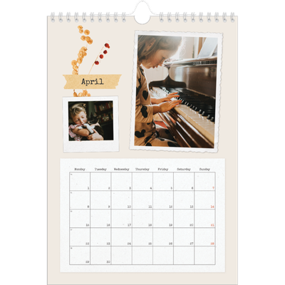 A4 Photo Calendar — Vintage scrapbooking [April]