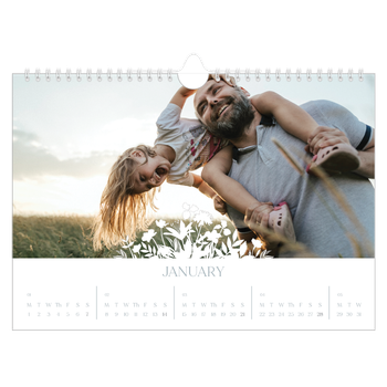A4 Landscape Photo Calendar — Flower motif