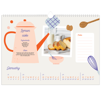 A3 Landscape Photo Calendar — Year in recipes