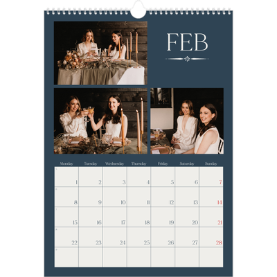 A3 photo calendars — Slate and serifs [February]