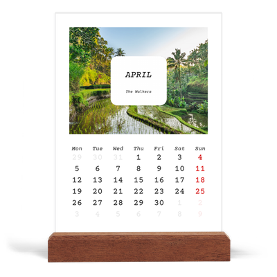 Easel Desk Calendar Portrait  — Full story [April]