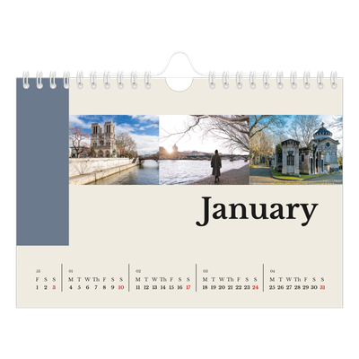 A5 Landscape Photo Calendar — Sights of the world [January]