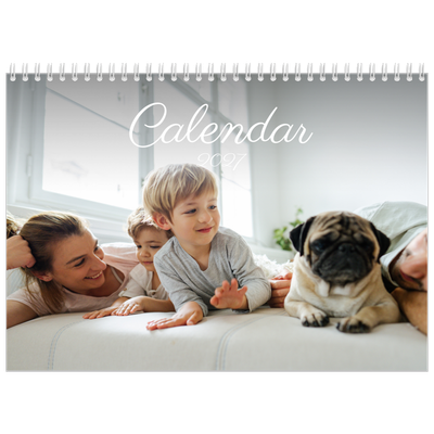 A4 Double Photo Calendar — Handwritten month [cover]