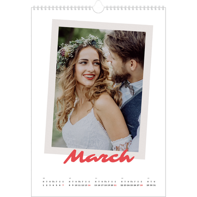 A3 photo calendars — Signed in crimson [March]