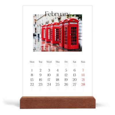 Easel Desk Calendar Portrait  — My travelogue [February]