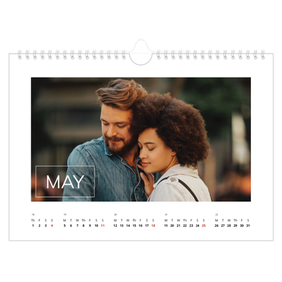 A4 Landscape Photo Calendar — Date box overlay [cover]