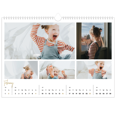 A3 Photo Calendar — Scribble text [February]