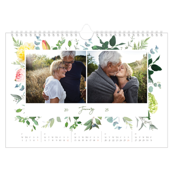 A4 Landscape Photo Calendar — Traditional flowers