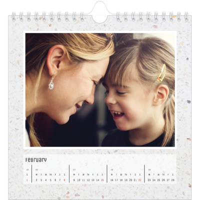 Square calendars  — Marble backgrounds [February]