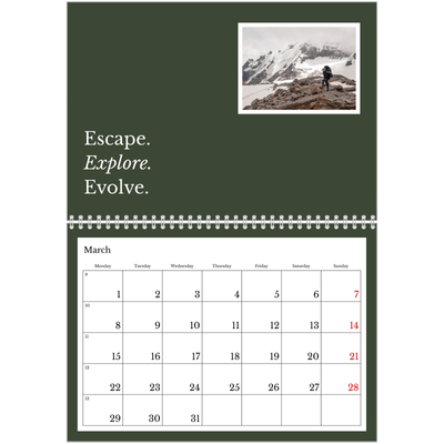A4 Double Photo Calendar — Editorial Earth [March]